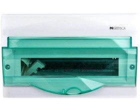 Rozdzielnica modułowa 1x6 natynkowa GREEN BOX RN 1/6 drzwi transparentne dymne N+PE IP4 2351-01