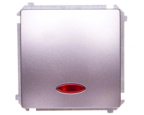 Simon Basic Przycisk światło z podświetleniem, szybkozłącza, inox BMS1L24V.01/21