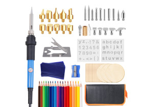 Pirograf wypalarka do drewna 60W lutownica grotowa zestaw 57 elementów DSC2 KIT4