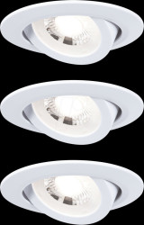 93388 Recessed light, 4.8 W, 3000 K, 70°, round, matt white, set of 3