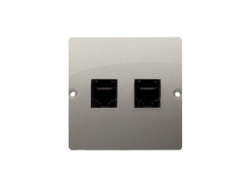 SIMON BASIC Gniazdo telefoniczne RJ11 podwójne (moduł) satynowy BMTF2.02/29 KONTAKT SIMON