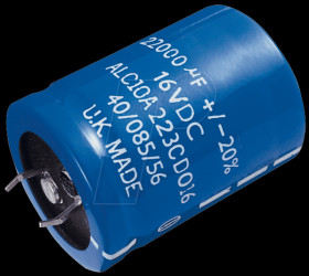 Cup electrolytic capacitor, radial, 22 mF, 40 V, RM 10, 85°C, 20