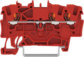 3-wire feed-through terminal, spring-clamp connection, 0.25-2.5 mm², 1 pole, 17.5 A, 8 kV, red, 2201-1303