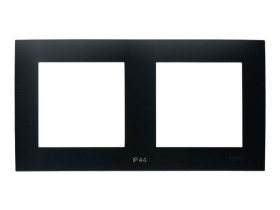 SZAFIR Ramka 2 podwójna do łączników IP-44 czarny metalik RH-2Z/33 OSPEL