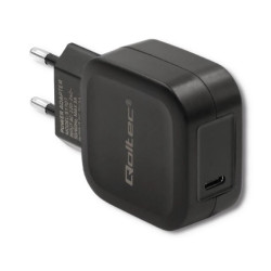 Qoltec Ładowarka sieciowa 20W 5-12V 1.67-3A USB typ C PD Czarna
