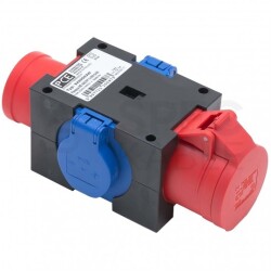 Rozgałęźnik budowlany PIESZYCE 9430003W IP44 16A/[5P] + 2x230V/[2P+Z] + Wtyk natablicowy PCE 90EKO001