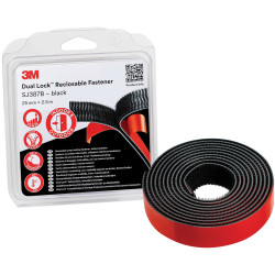 3M SJ3870/IPS Dual Lock Hook &amp; Loop Tape Stick-On 2.5 m x 25 mm Black 1 pc