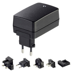 Adapter AC/DC Uwy 12V dc Iwy 1.5A Wymienne 18W typ wtyczki: Wymienny