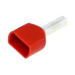 Tulejka kabl.czerw.2*1,5mm L-8mm IZOL. czerwona