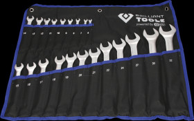 BT011021 Ring open-ended spanner set, 21 pieces