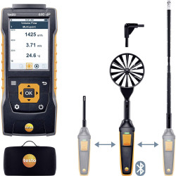Testo 0563 4410 440 Set2 delta P anemometer with probes, Bluetooth handle, case