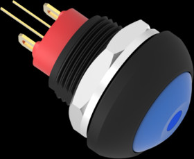 Pushbutton, 1 pole, blue, illuminated  (blue), 0.12 A/125 VAC, 0.2 A/50 VDC, 13.6 mm, IP68, 2-2329387-5
