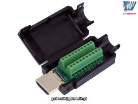 Wtyk HDMI z szybkozłączem w obudowie