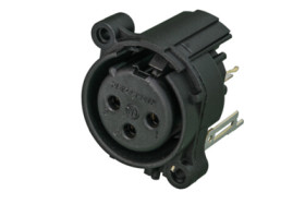 XLR panel socket, 3 pole, gold-plated, polyamide, NC3FAAV2-0
