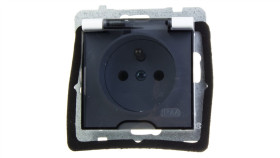 As Gniazdo Bryzgoszczelne Z/U Ip44 Klapka Przezroczysta Białe Gph-1Gz/M/00/D