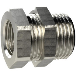 Schott fitting, L 22 mm, 25 bar, brass, nickel-plated, for pipe systems, hoses, ducts, 136684