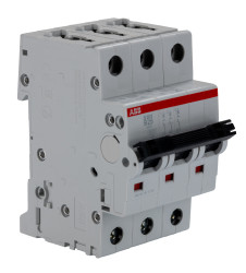 Wyłącznik nadprądowy MCB, Typ B, 3-biegunowy, 25A, 400V, na szynę DIN, ABB S203-B25, S200