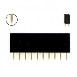 2x Pinheader 10pin dystans goldpin 8.5mm 2.54mm