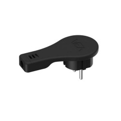 WTYCZKA SIECIOWA PRZYŚCIENNA WTPV CZARNA PŁASKA KĄTOWA 230V 16A Z UZIEMIENIEM