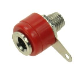 Gniazdo bananowe AL2321 czerwone 4mm (5szt)