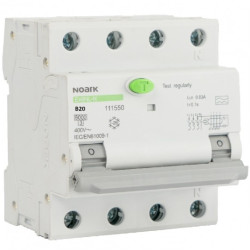 Wyłącznik różnicowo-nadprądowy RCBO 3-fazowy B20 (B 20A) + 30mA typ AC 3-biegunowy 4P (230V AC) 4-modułowy Noark