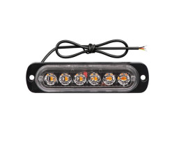 LAMPA OSTRZEGAWCZA POMARAŃCZOWA 1.0W 6 LED