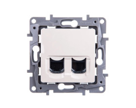 NILOE Gniazdo kremowy podwójne komputeroweRJ45 kat.6 UTP 664874