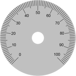 Scale disc, Ø 36 mm, 0-100, 270°, for shafts to 10 mm, 060.20.014