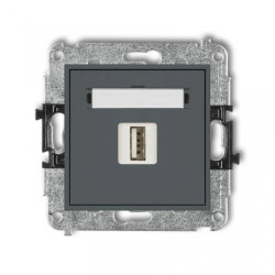 MINI Gniazdo pojedyncze USB-AA 2.0 grafitowy mat 28MGUSB-1