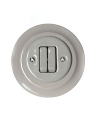 CERAMICZNY WŁĄCZNIK PODTYNKOWY DWUTOROWY KLAWISZOWY SZARY Z RAMKĄ 2WP02AG KL