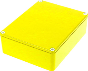 Aluminum die cast enclosure, (L x W x H) 119 x 94 x 34 mm, yellow, IP54, 1590BBYL