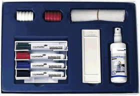 Legamaster STARTER Kit 7-125000 Marker do białej tablicy czarny, niebieski, czerwony, zielony w tym gąbka do tablicy, cz