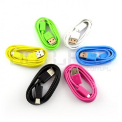 Przewód Lucky microUSB B - 1m - różne kolory