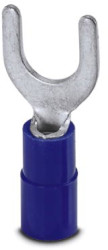 Insulated forked cable lug, 1.5-2.5 mm², AWG 16 to 14, M6, blue, 3240041