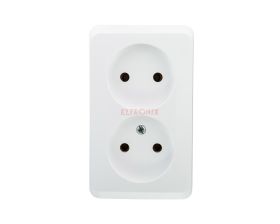 GNIAZDO SIECIOWE GWN-220P PODWÓJNE BEZ UZIOMU BIAŁE NATYNKOW