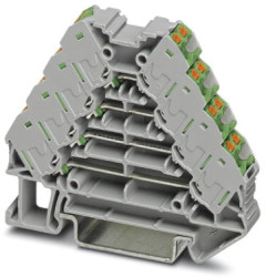 Shunting distributor, push-in connection, 0.14-2.5 mm², 2 pole, 10 A, 6 kV, gray, 3270122