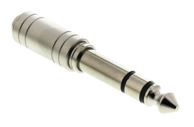 Adapter AV Żeńskie 3,5 mm stereo (1) na Męskie 1/4 cala stereo (1)