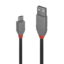 Kabel USB Złącze A USB A Złącze B Micro USB typu B dł. 200mm Przewód USB USB 2.0 kolor: Czarny