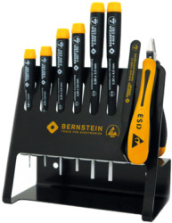 ESD slotted screwdriver kit, 8 pieces, Bernstein, 4-610 VC