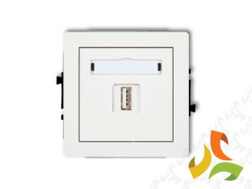DECO Gniazdo USB-AA 2.0 biały mat 25DGUSB-1 KARLIK