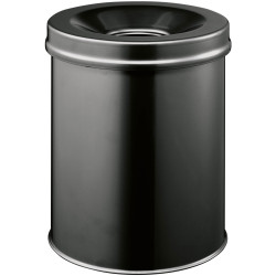 Durable 330501 Waste Paper Basket 15L Steel Black Flame-Suppression