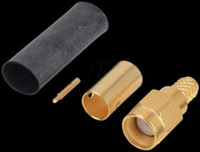 R125 075 000 SMA plug, RG58/141, straight, crimp