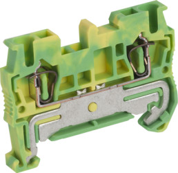 Ground terminal, 2 pole, 0.08-2.5 mm², clamping points: 2, green/yellow, spring balancer connection, NSYTRR22PE