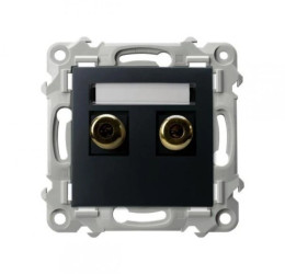 SZAFIR Gniazdo głośnikowe pojedyncze czarny metalik GGN-1Z/m/33