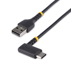 Kabel USB Złącze A USB A Złącze B USB C dł. 2m Wytrzymały kabel ładujący USB-A do USB-C pod kątem prostym USB 2.0