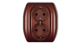 Trend Gniazdo Podwójne Z/U Schuko Brązowy Metalik 9Gp-2Sp