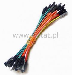 Przewody do płytek stykowych Ż-Ż; 20cm; kpl.10szt