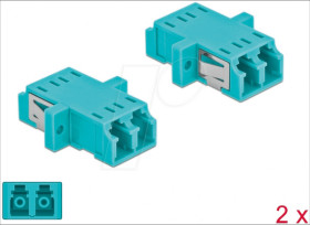 86536 Optical Fiber Coupler LC/LC Duplex 2 pieces light blue