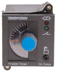 Timer Relay Szyna DIN, montaż panelowy 110V ac DPDT 2-stykowy Tempatron DPDT 6 s → 6h TT4801 jednofunkcyjny