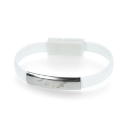 Adapter z przewodem opaska USB Typ C - USB A biały - 23cm - Akyga AK-AD-47